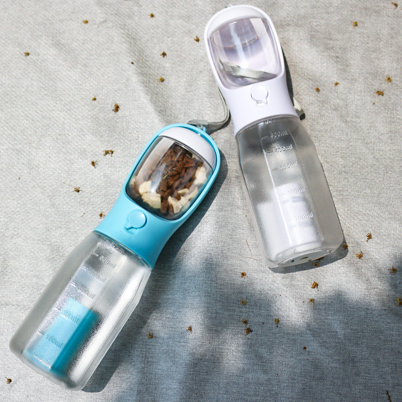 3-in-1 Dog Water Bottle – Portable Feeder, Drinker & Poop Bag Dispenser