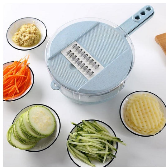 8-in-1 Mandoline Slicer & Grater Set – With Strainer & Peeler
