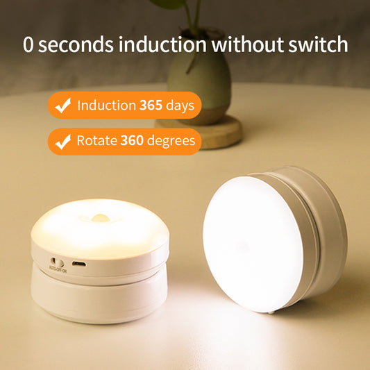 Motion Sensor LED Night Light – Rotating & Rechargeable